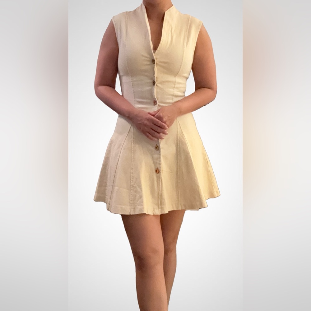 Amazon Beige Sleeveless Mini Dress